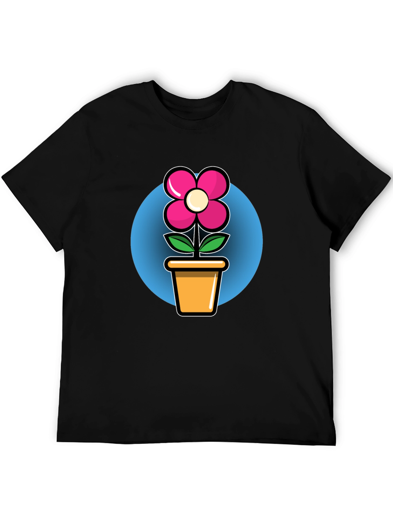 Flower in Pot Graphic Tee - Black