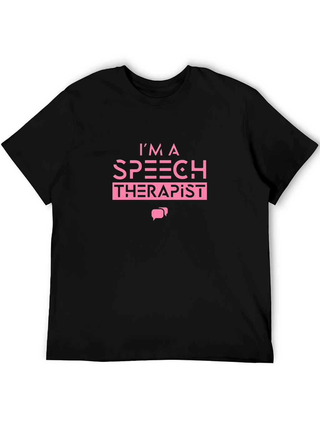 Speech Therapist Graphic T-Shirt Pink Text on Black