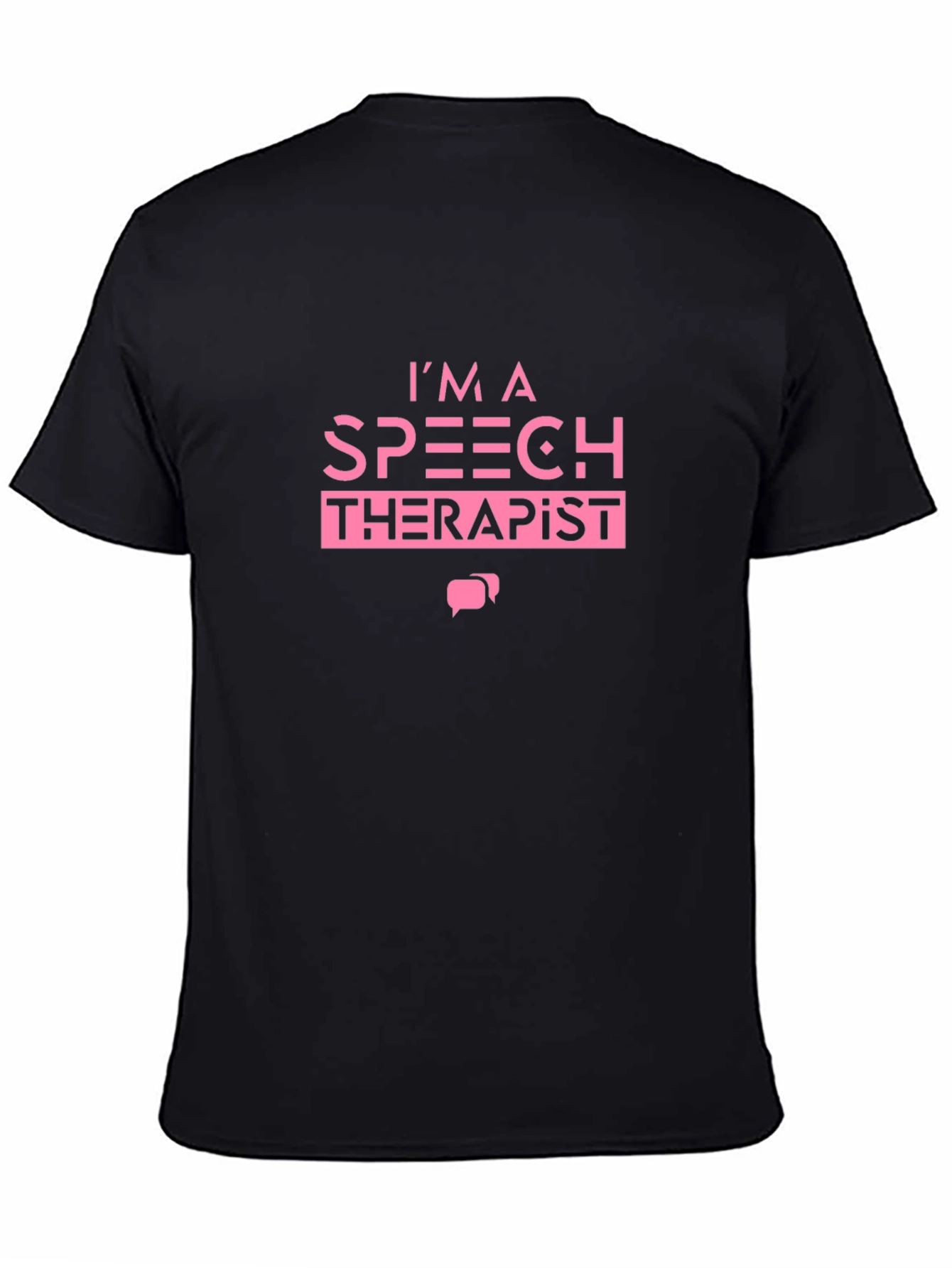Speech Therapist Graphic T-Shirt Pink Text on Black