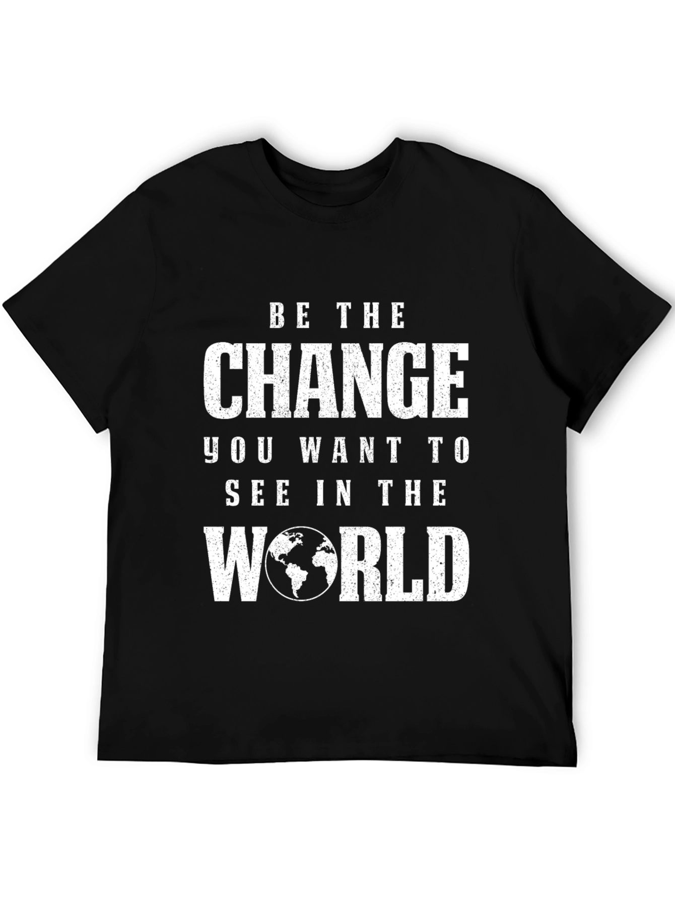 Inspirational Graphic Tee - Be The Change World T-Shirt