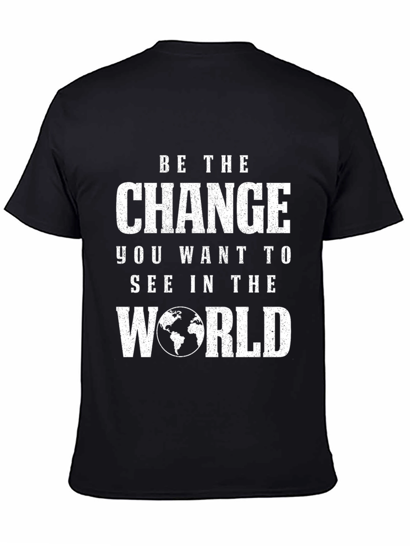 Inspirational Graphic Tee - Be The Change World T-Shirt