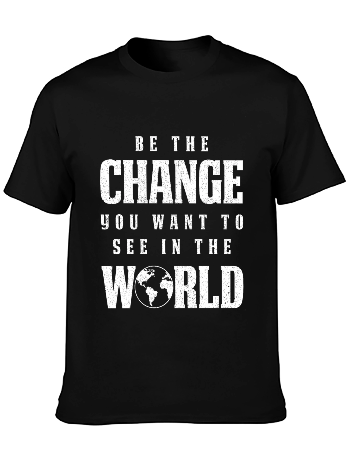 Inspirational Graphic Tee - Be The Change World T-Shirt