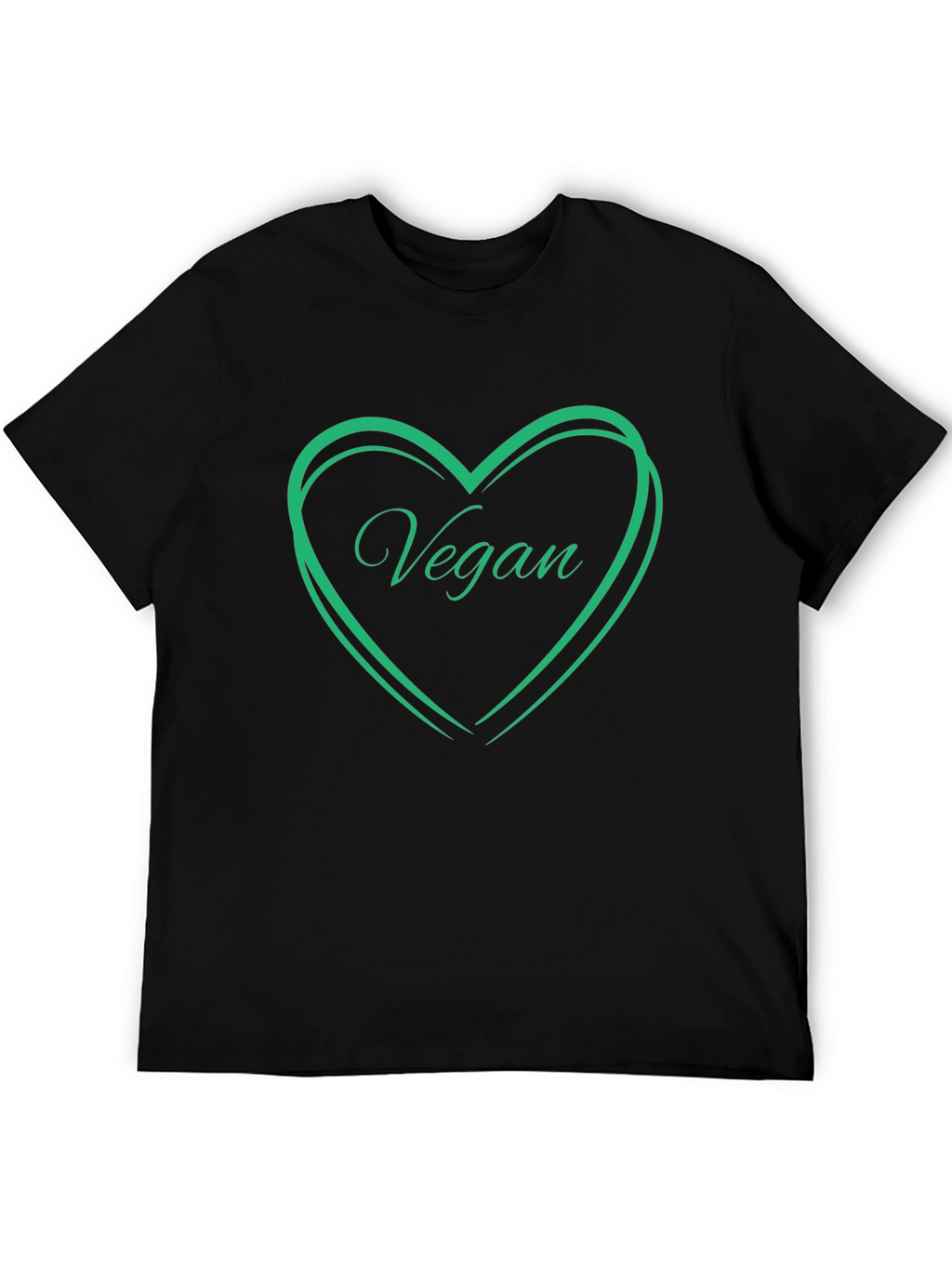Vegan Heart T-Shirt - Black Cotton Tee