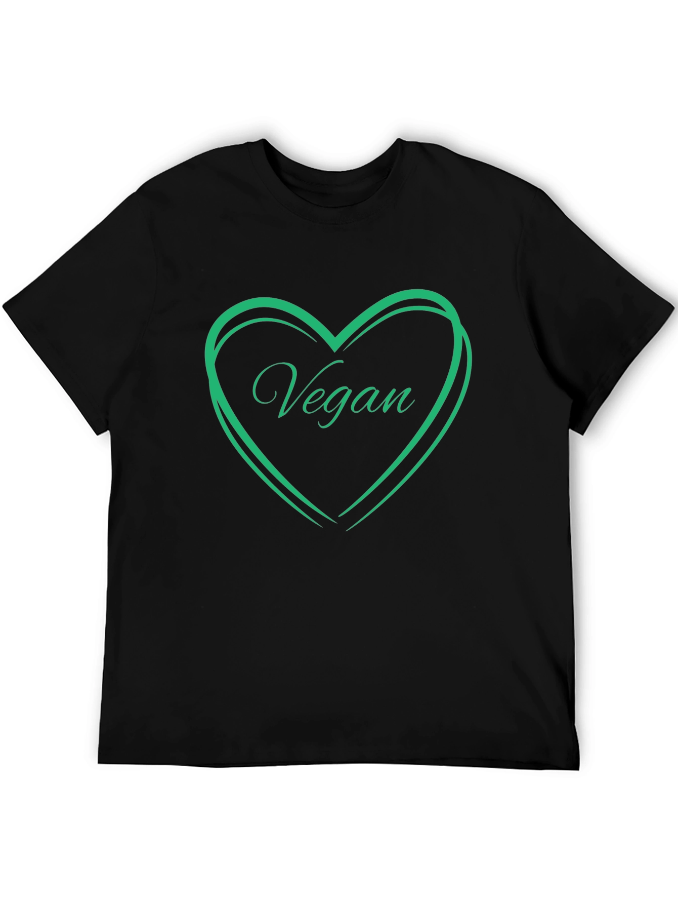 Vegan Heart T-Shirt - Black Cotton Tee