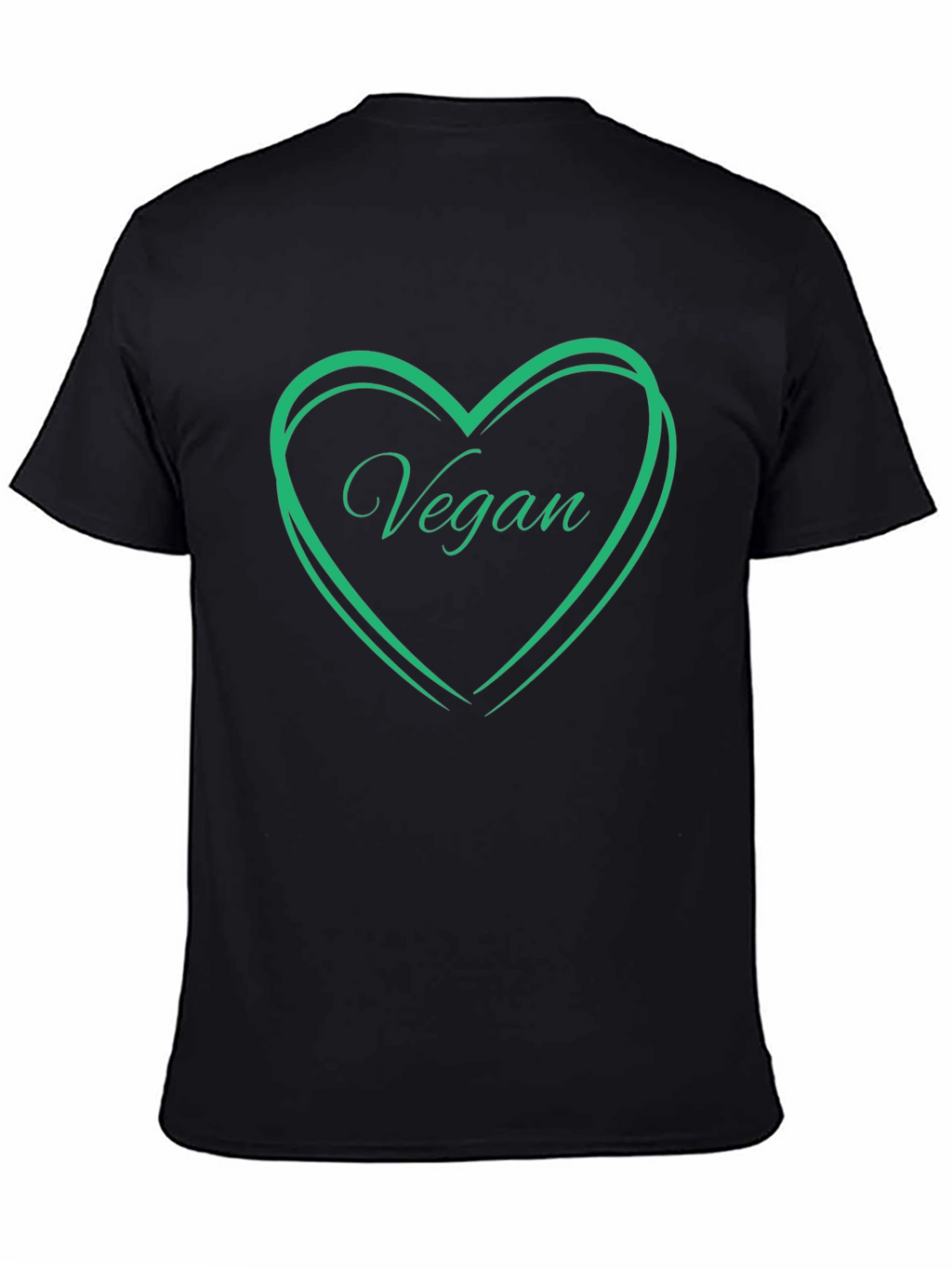 Vegan Heart T-Shirt - Black Cotton Tee