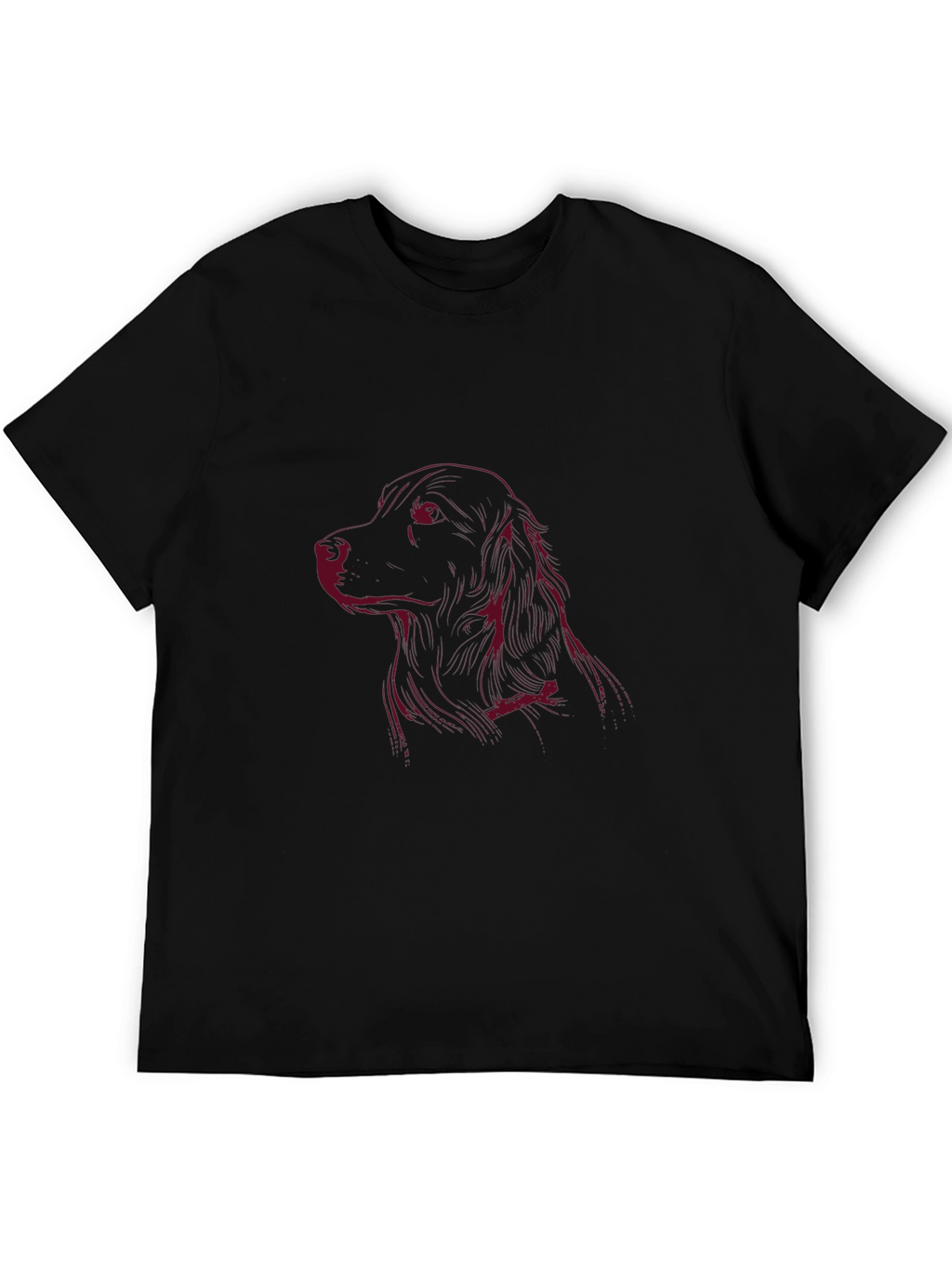 Dog Sketch Tee - Classic Crew Neck Soft Cotton