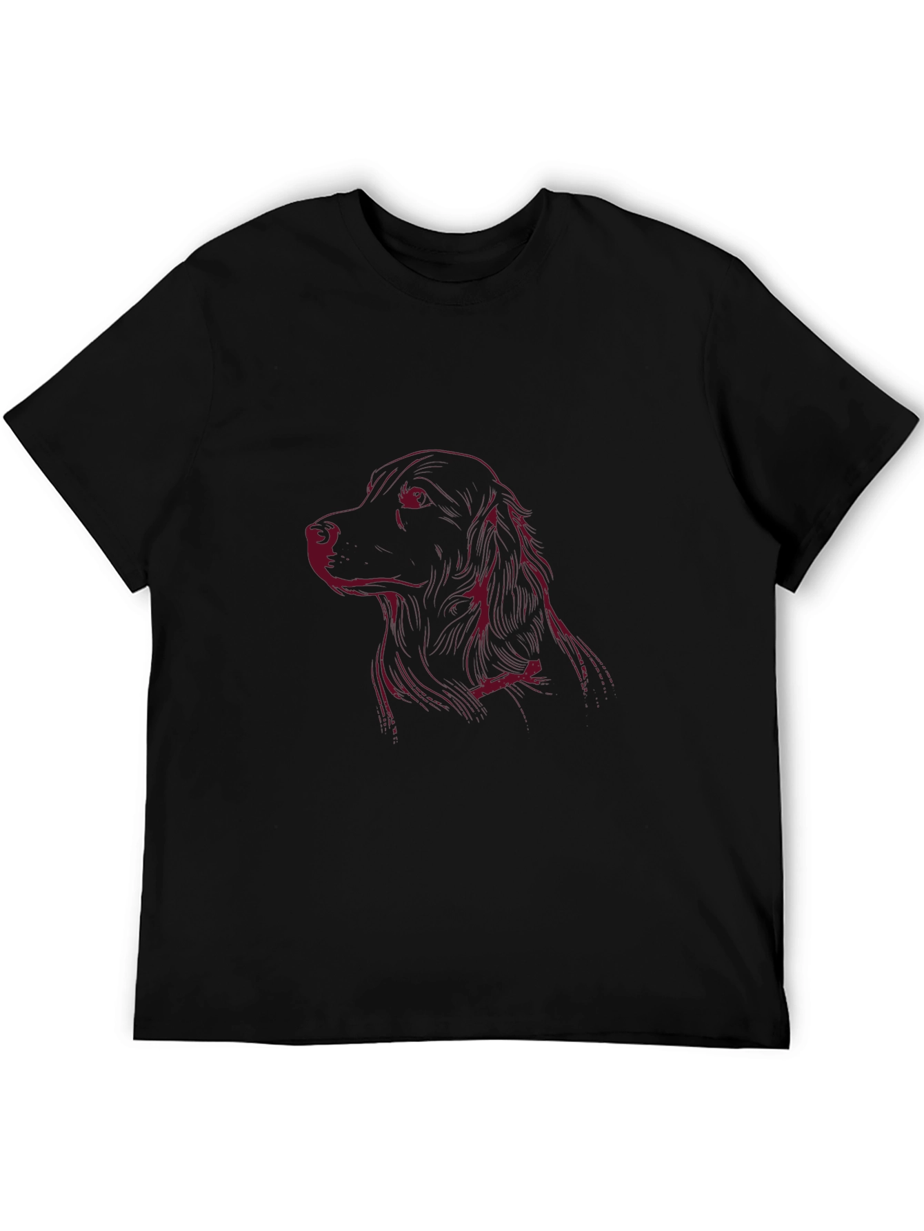 Dog Sketch Tee - Classic Crew Neck Soft Cotton
