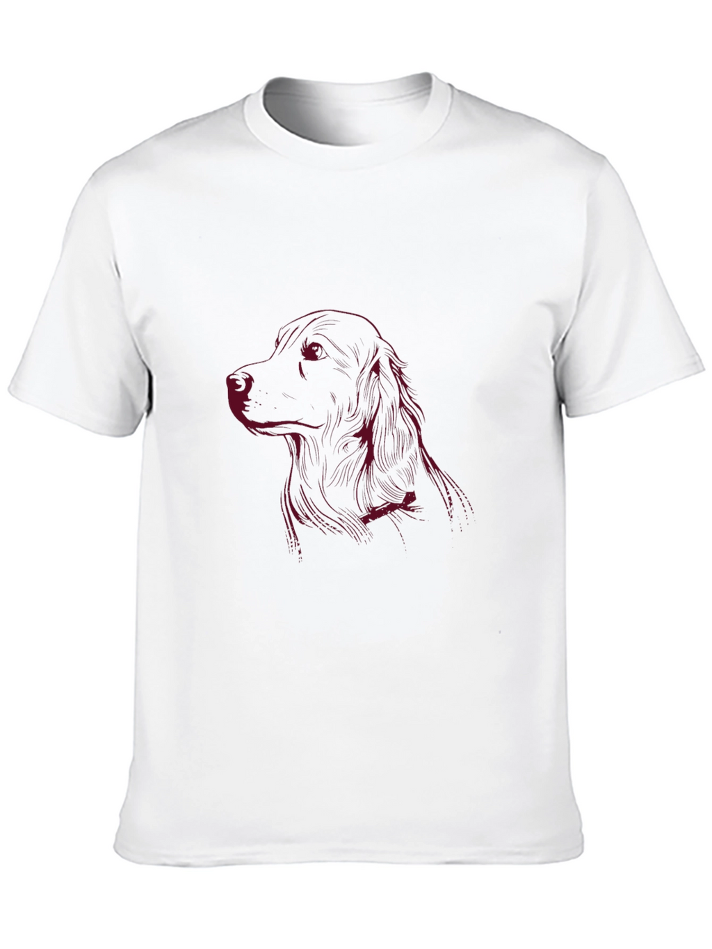 Dog Sketch Tee - Classic Crew Neck Soft Cotton