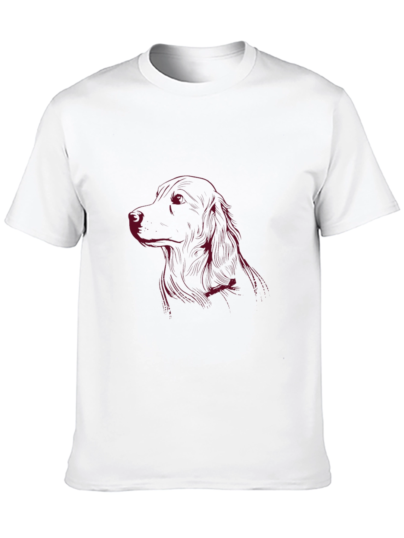 Dog Sketch Tee - Classic Crew Neck Soft Cotton