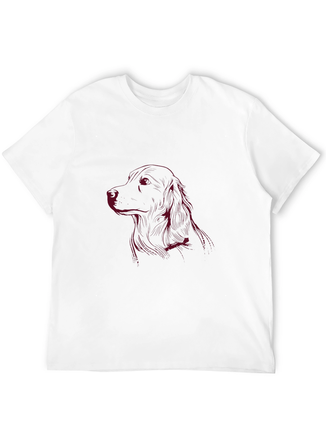 Dog Sketch Tee - Classic Crew Neck Soft Cotton