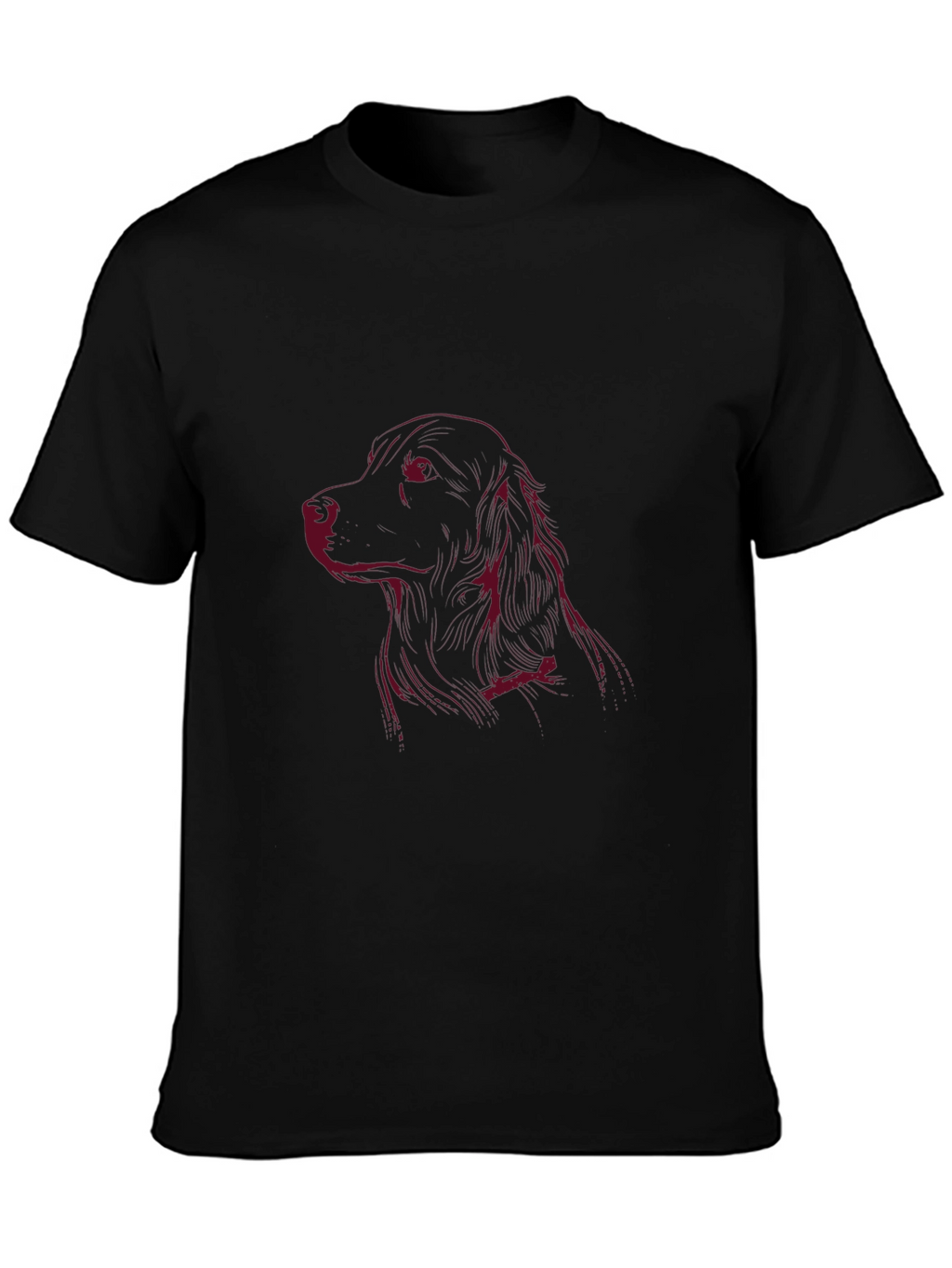 Dog Sketch Tee - Classic Crew Neck Soft Cotton