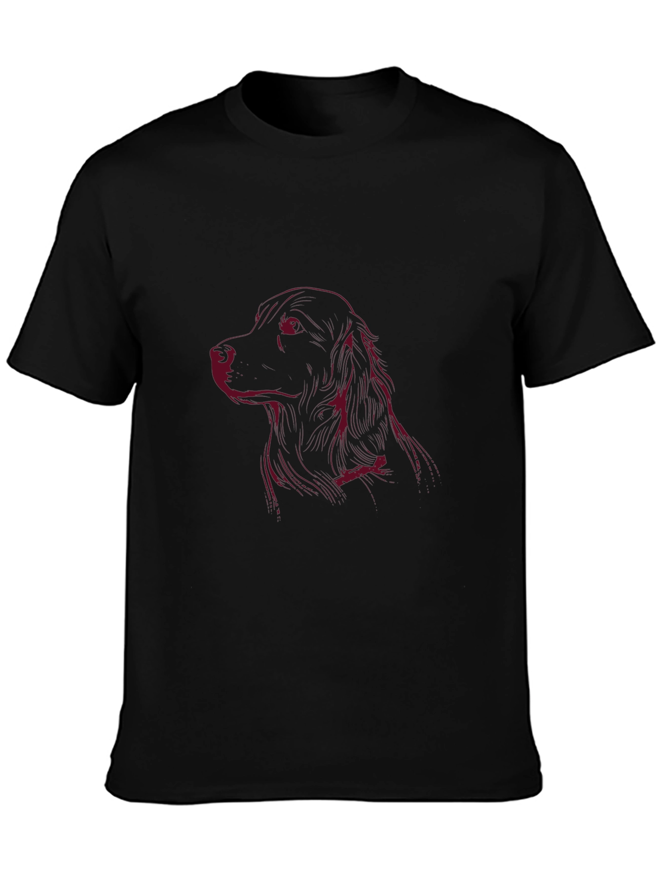 Dog Sketch Tee - Classic Crew Neck Soft Cotton