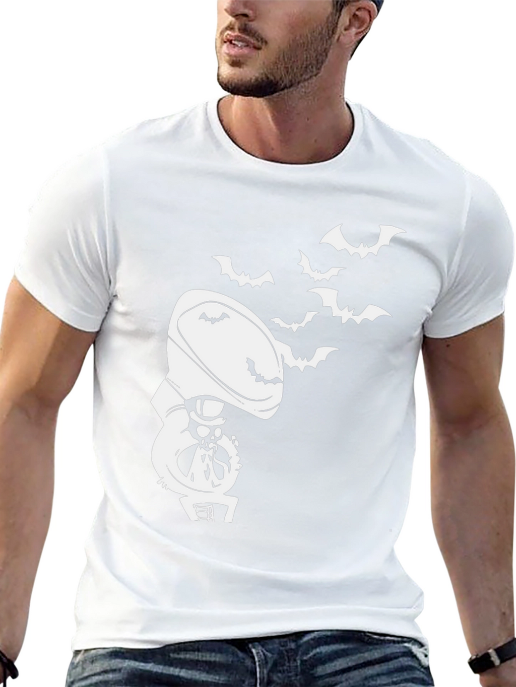 Halloween Phonograph Bat Graphic Tee