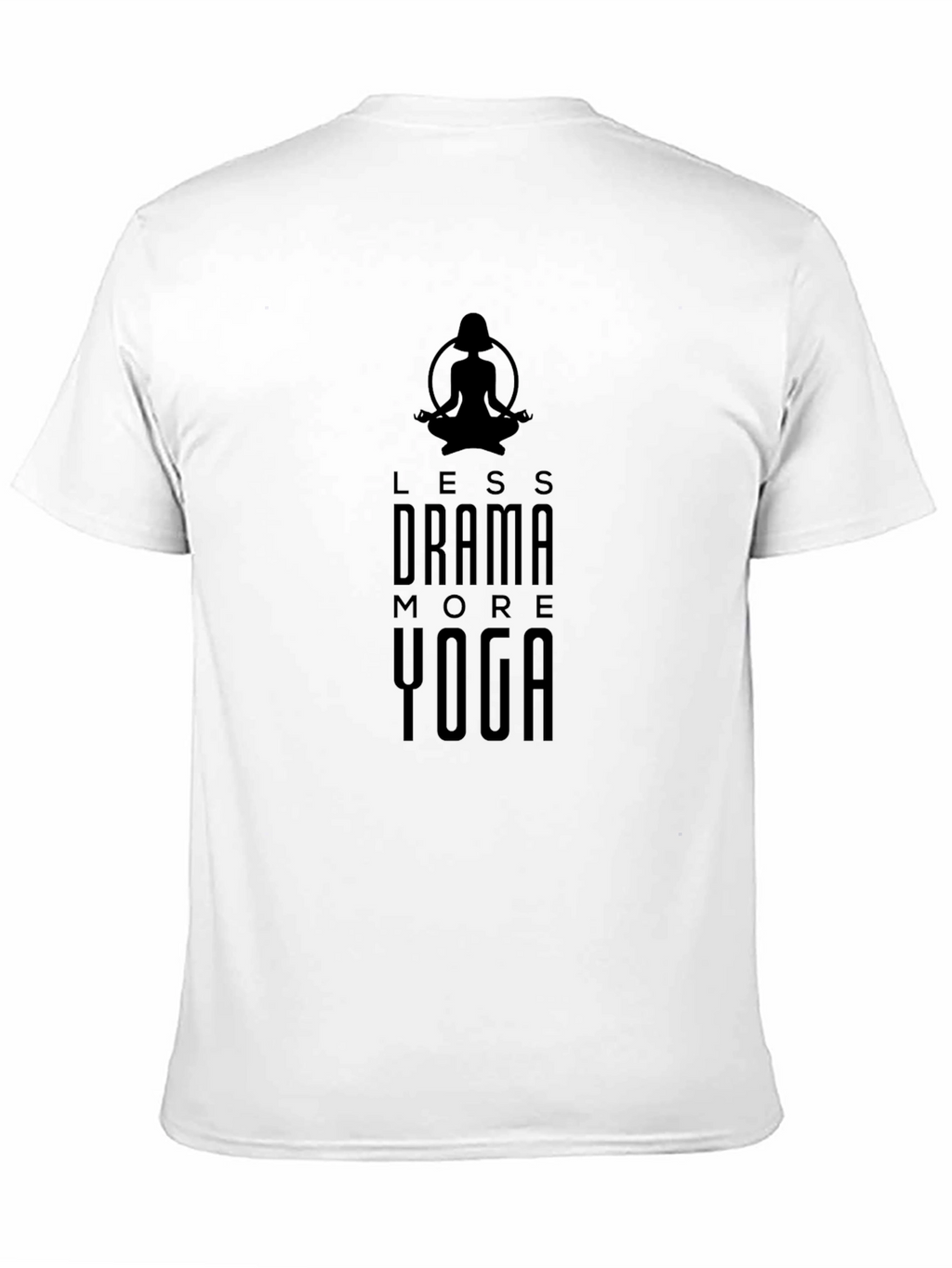 Less Drama More Yoga Black Graphic T-Shirt