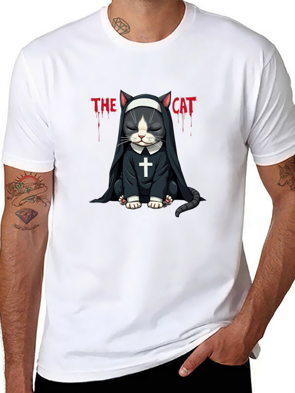 The Cat Nun T-Shirt - Funny Graphic Tee