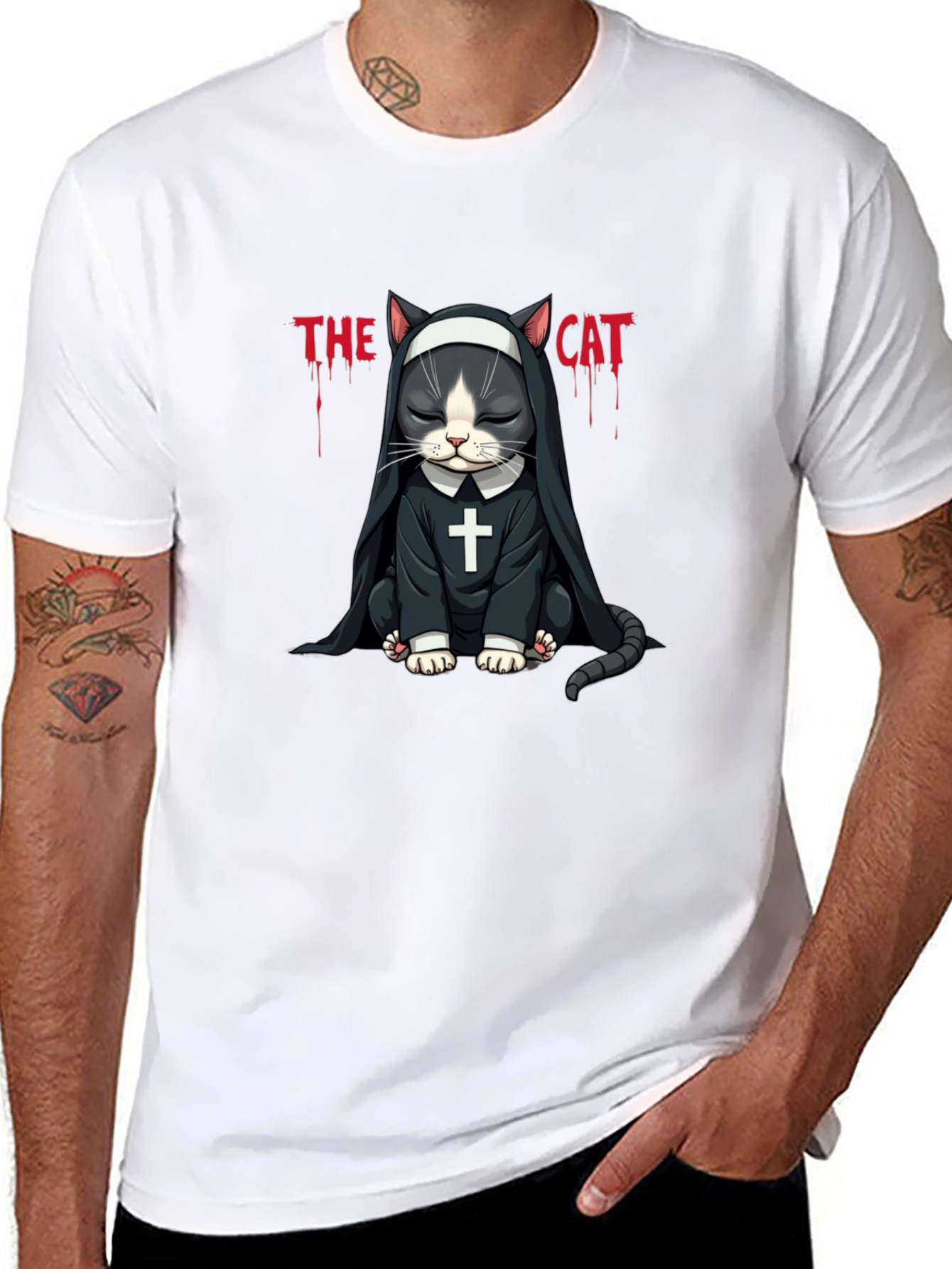 The Cat Nun T-Shirt - Funny Graphic Tee