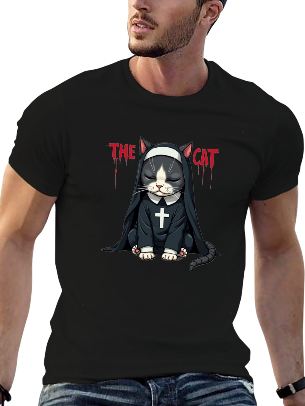 The Cat Nun T-Shirt - Funny Graphic Tee