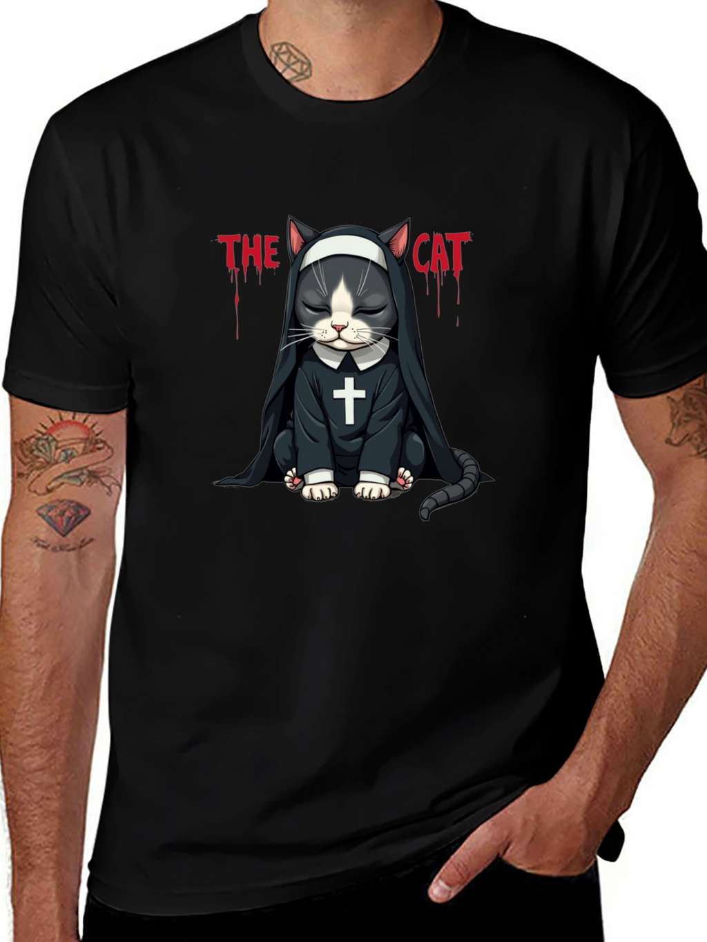 The Cat Nun T-Shirt - Funny Graphic Tee