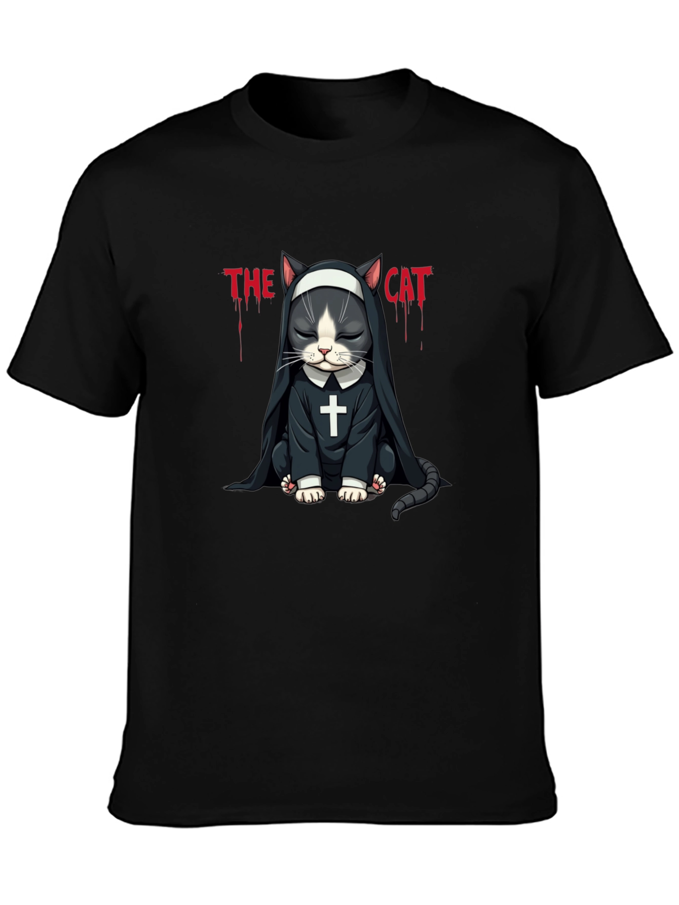 The Cat Nun T-Shirt - Funny Graphic Tee