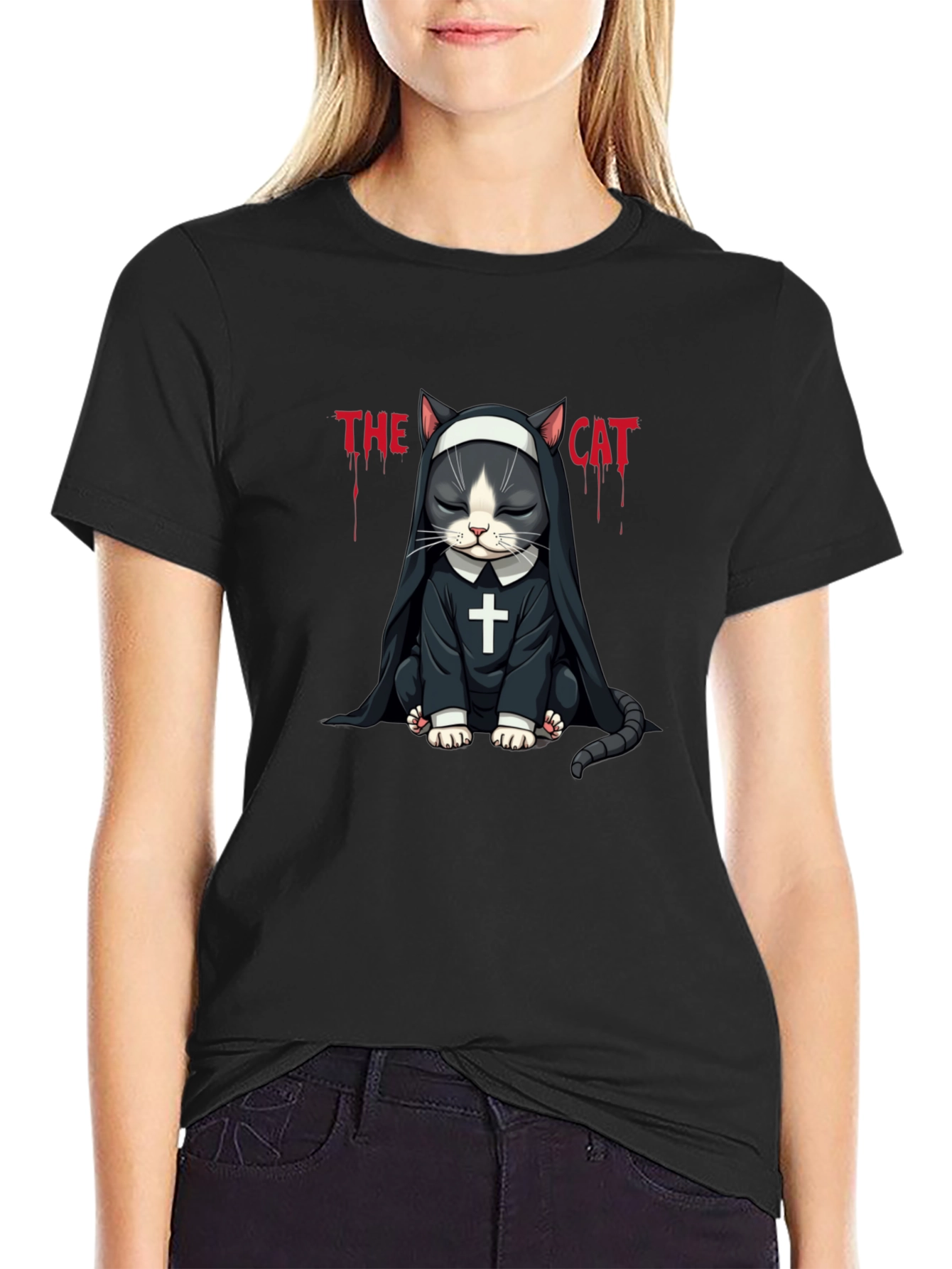 The Cat Nun T-Shirt - Funny Graphic Tee
