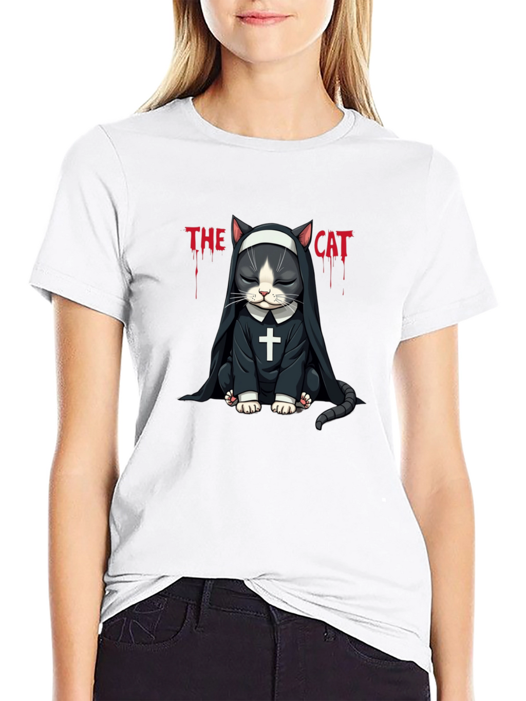 The Cat Nun T-Shirt - Funny Graphic Tee