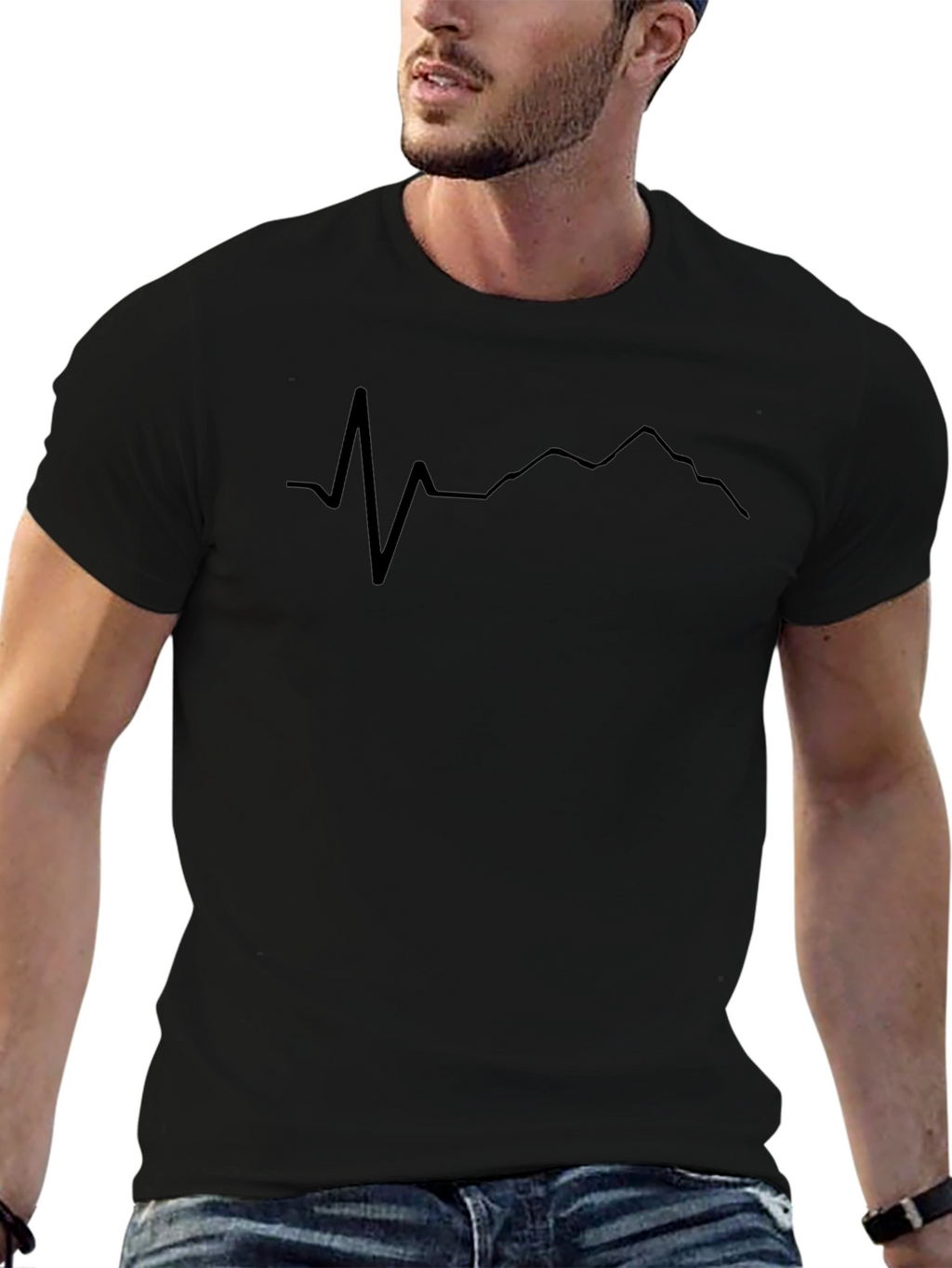 Mountain Heartbeat Tee - Black Graphic T-Shirt