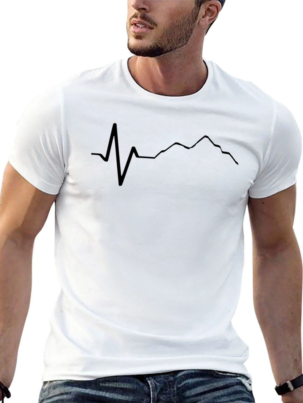Mountain Heartbeat Tee - Black Graphic T-Shirt