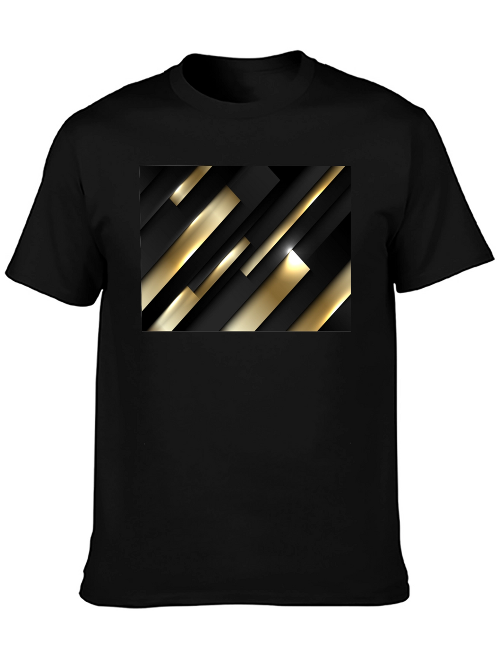 Modern Geometric Black and Gold T-Shirt