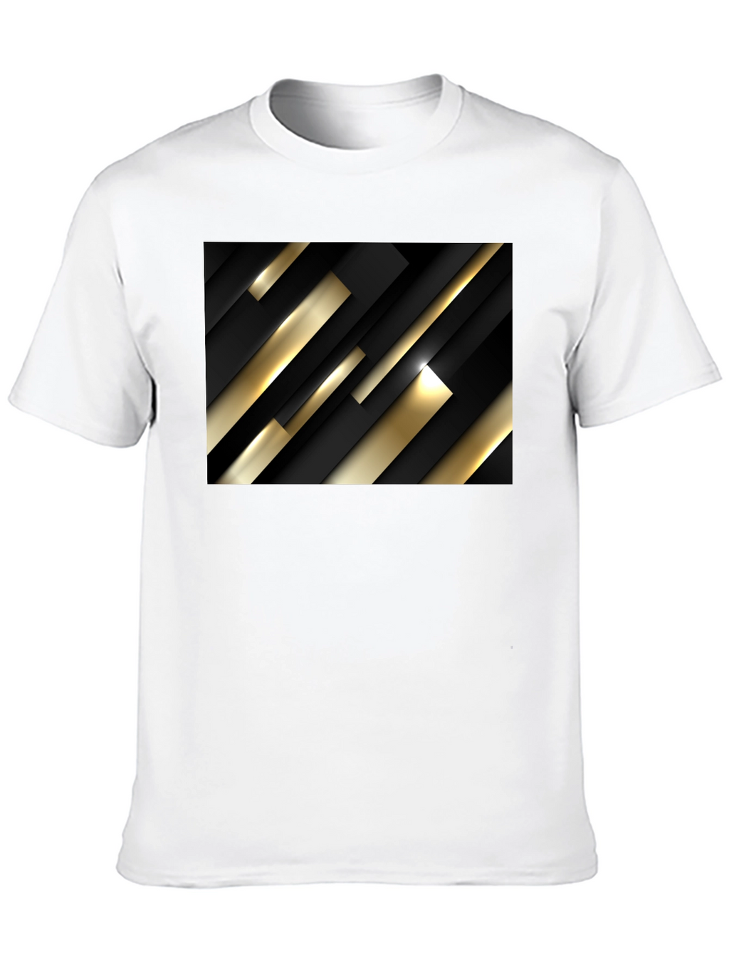 Modern Geometric Black and Gold T-Shirt