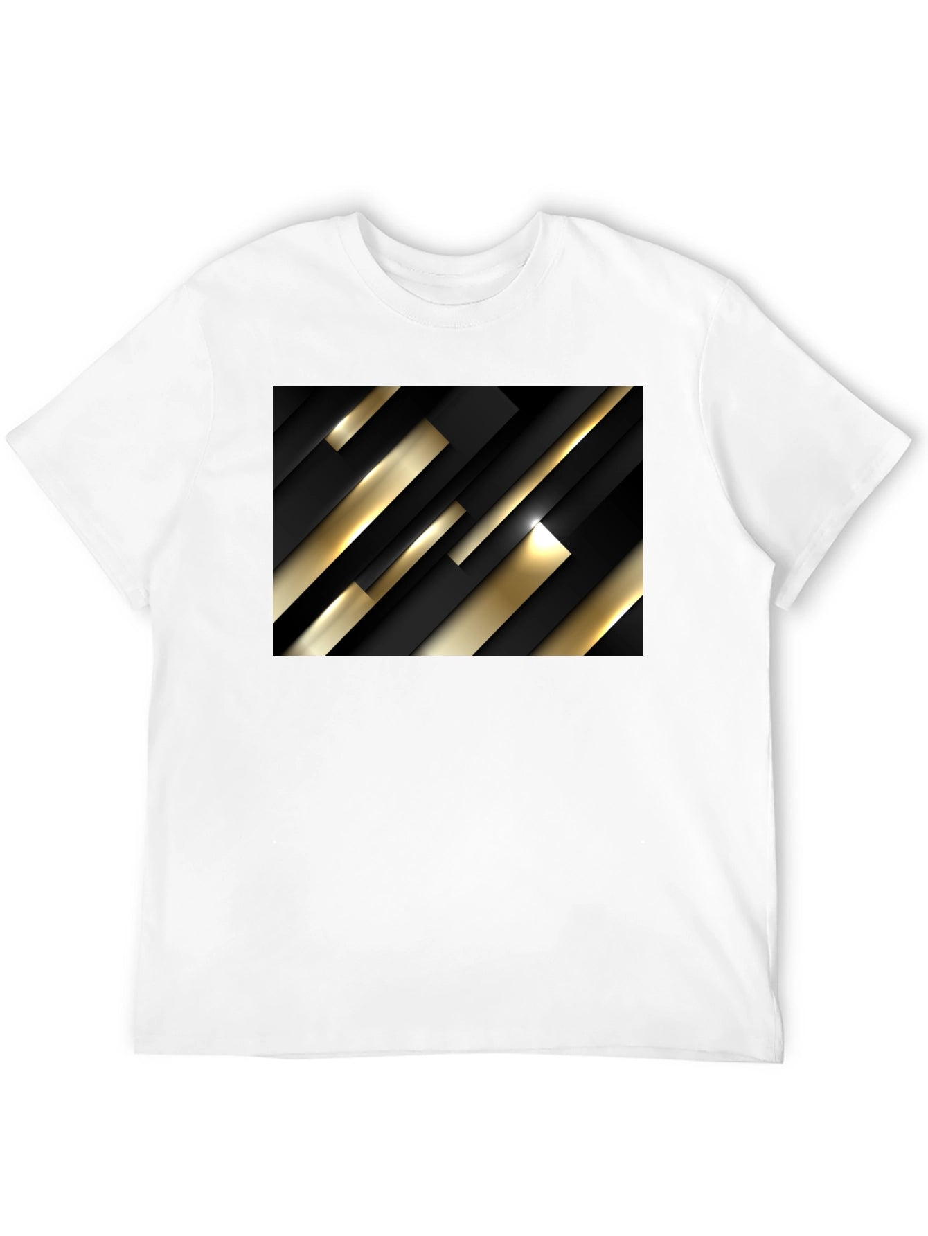 Modern Geometric Black and Gold T-Shirt
