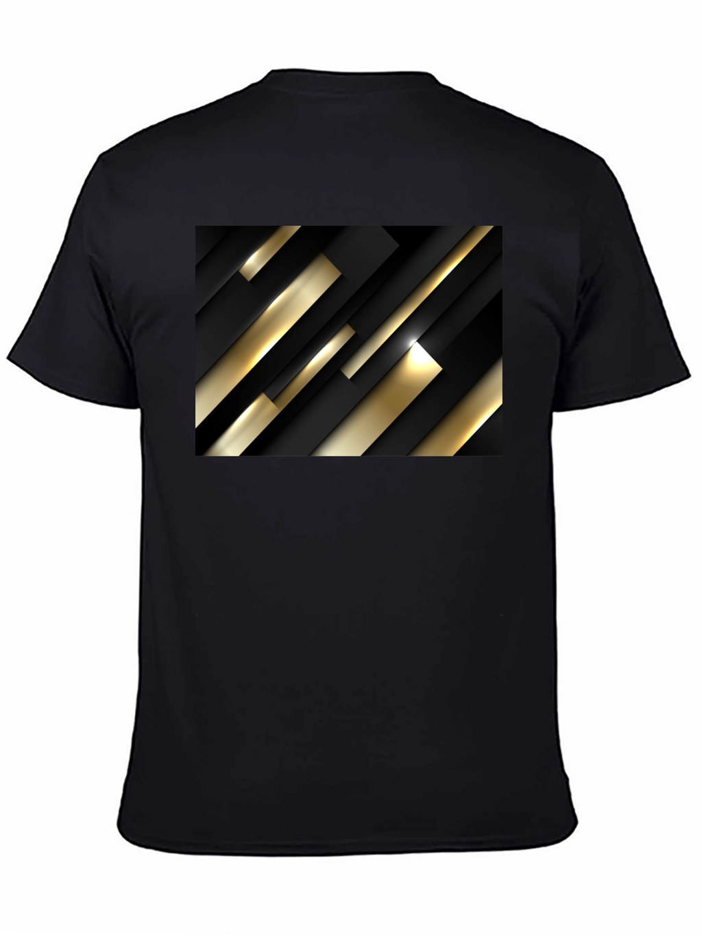 Modern Geometric Black and Gold T-Shirt