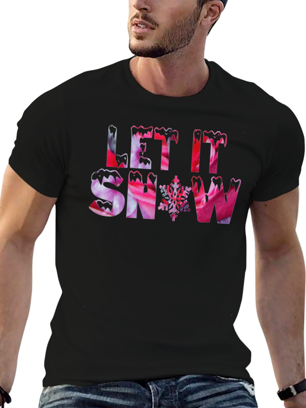 Let it Snow Black Graphic Tee