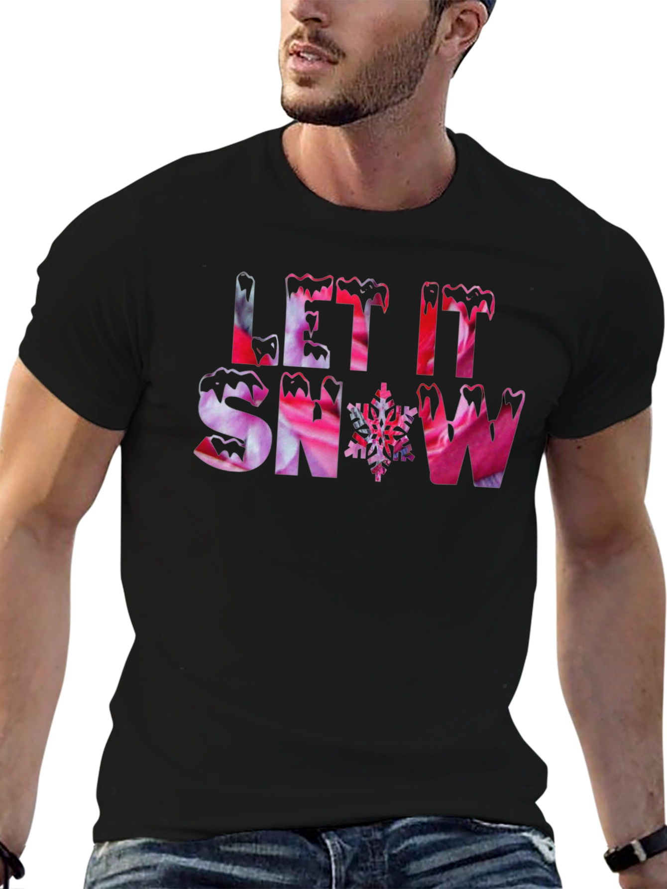 Let it Snow Black Graphic Tee