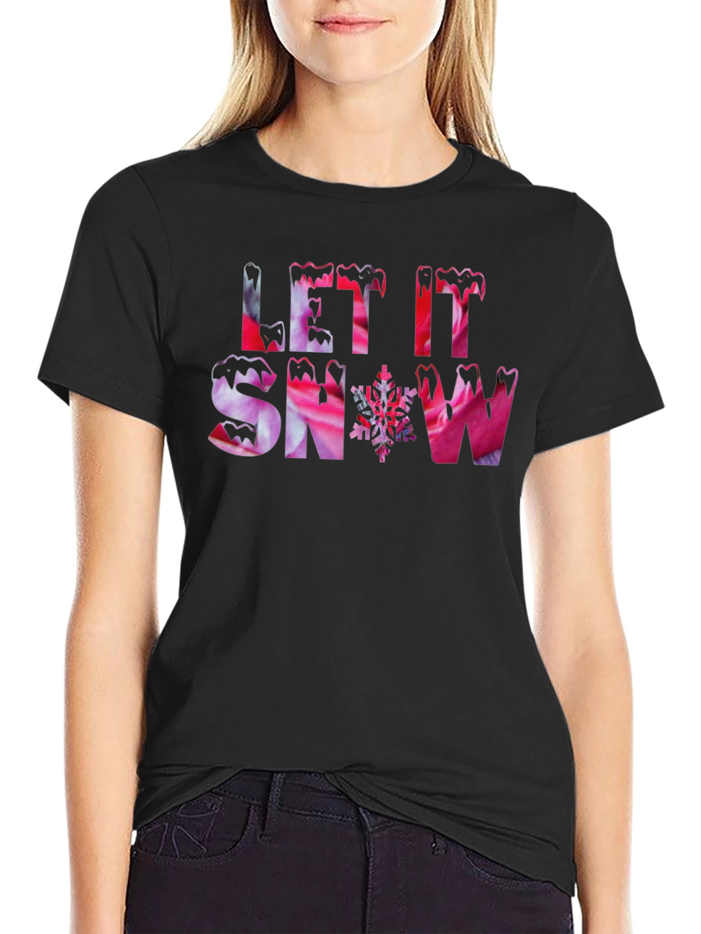 Let it Snow Black Graphic Tee