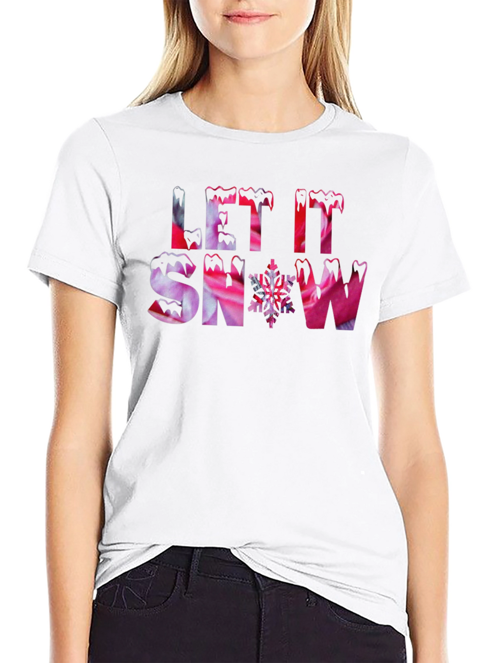 Let it Snow Black Graphic Tee