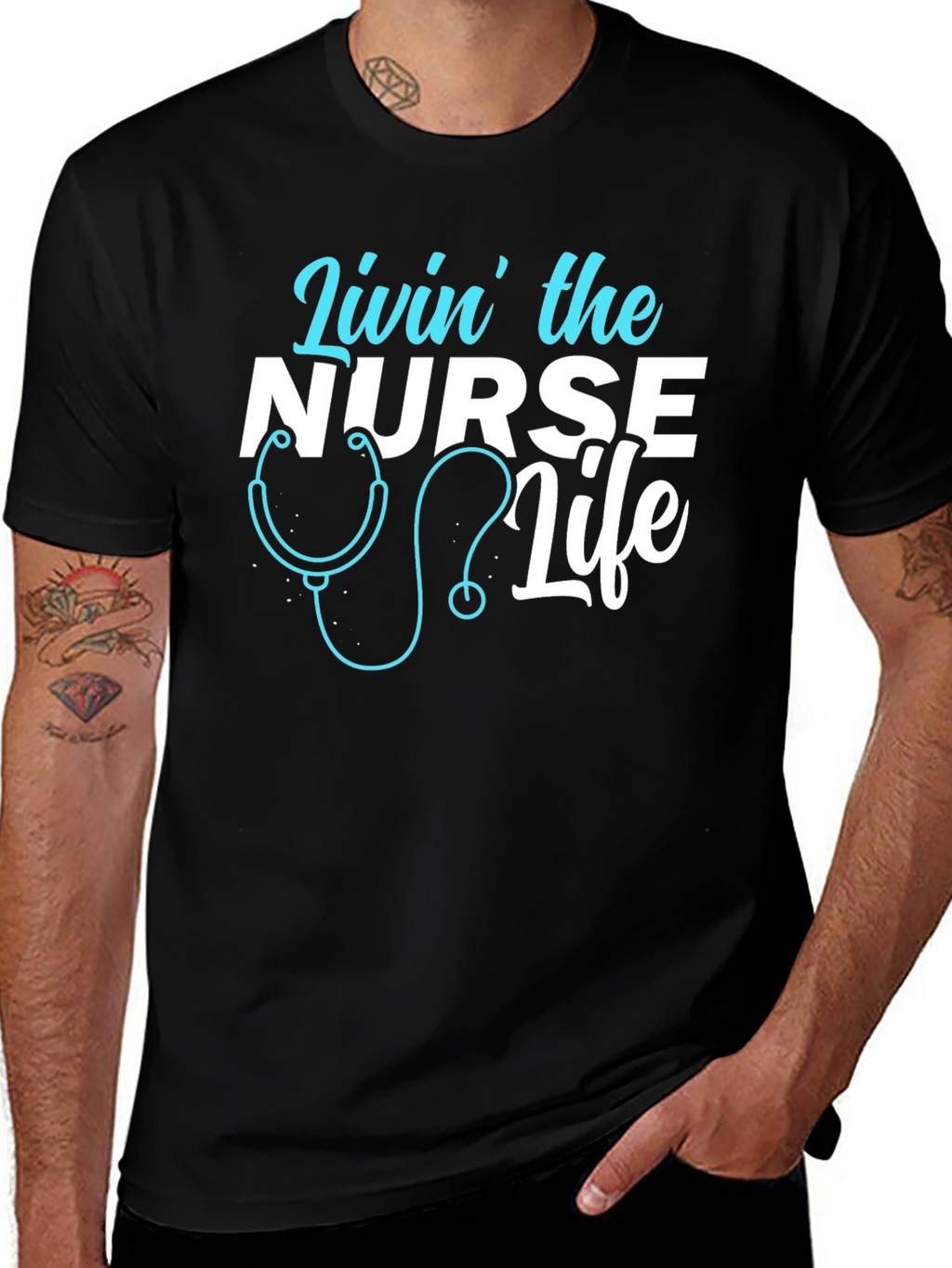 Livin the Nurse Life Graphic T-Shirt