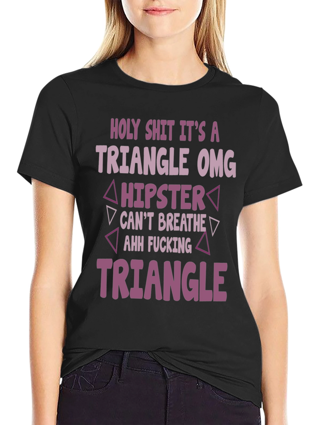 Triangle Hipster Graphic Tee - Mens Black T-Shirt