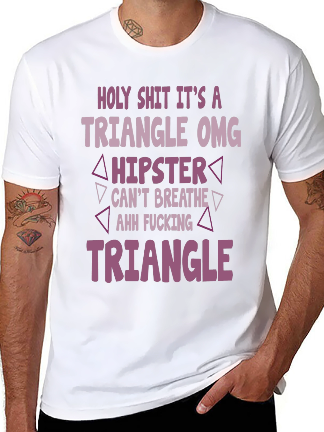 Triangle Hipster Graphic Tee - Mens Black T-Shirt