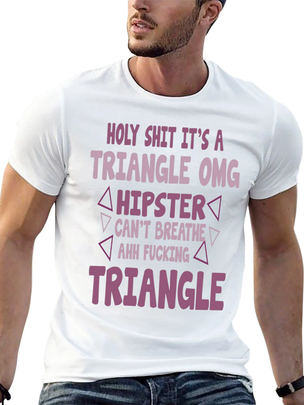 Triangle Hipster Graphic Tee - Mens Black T-Shirt