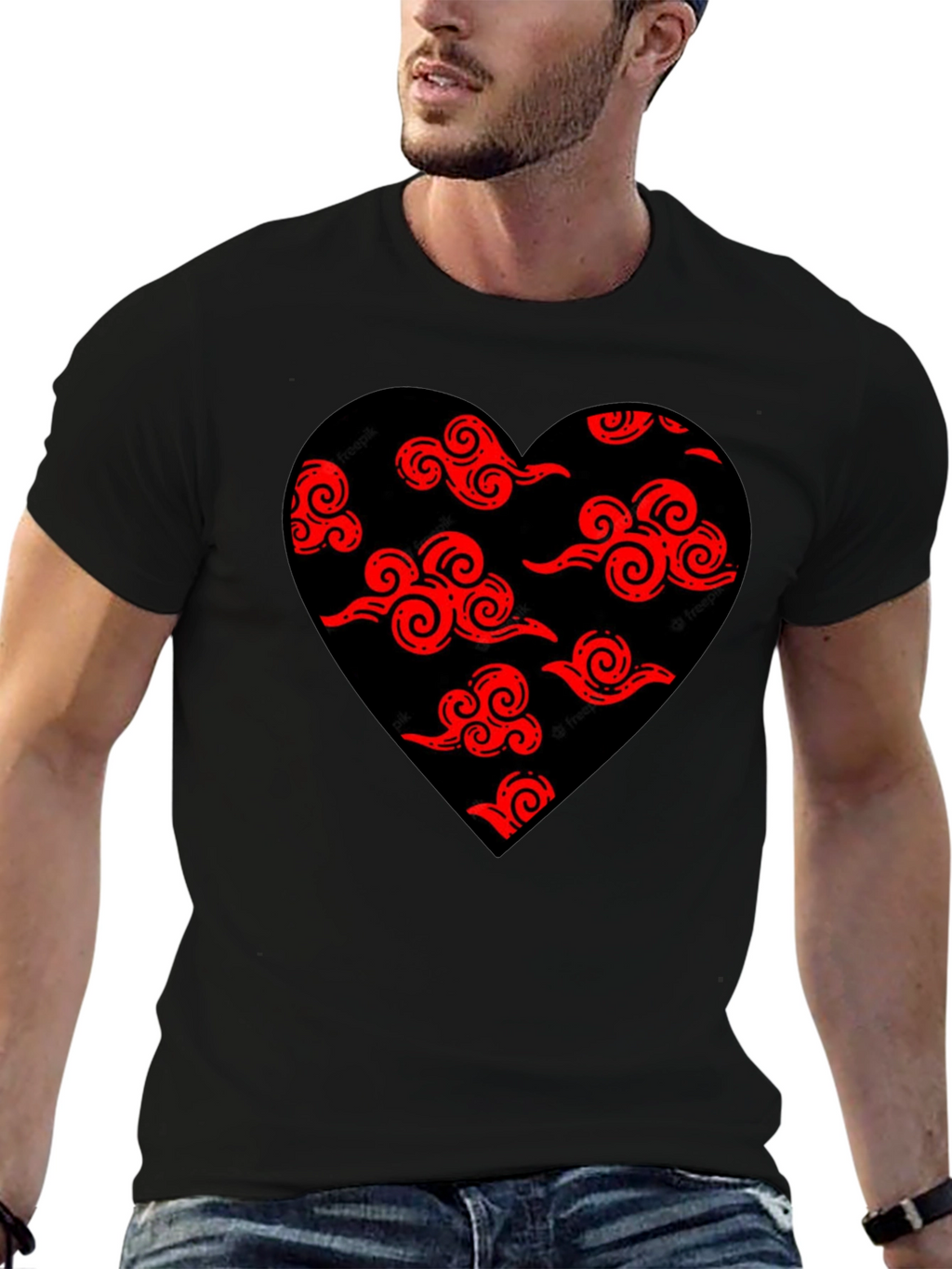 Akatsuki Cloud Heart Black T-Shirt