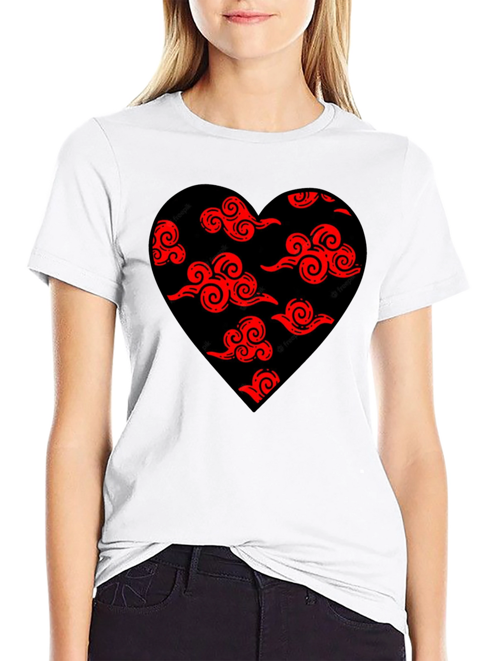 Akatsuki Cloud Heart Black T-Shirt