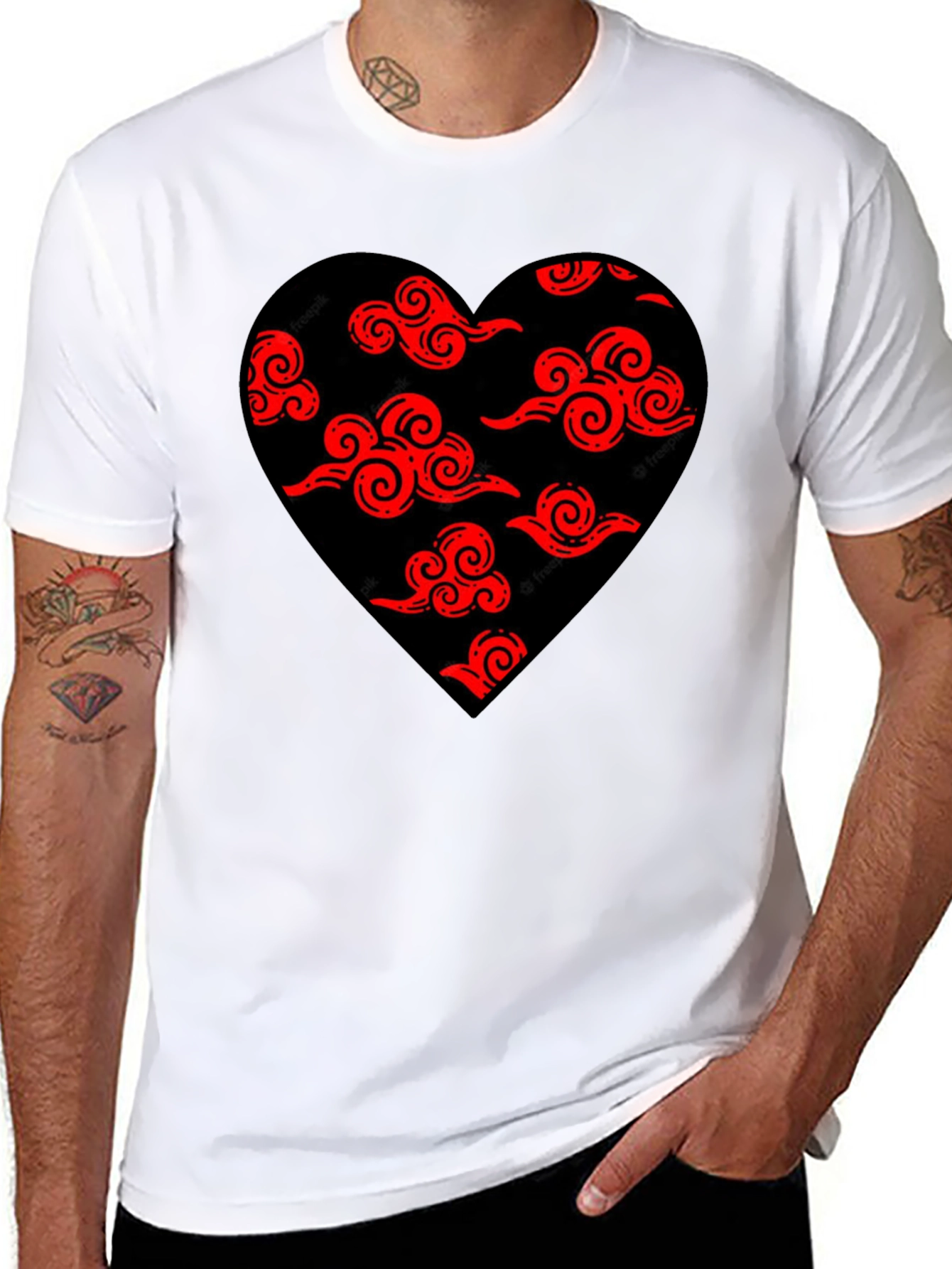 Akatsuki Cloud Heart Black T-Shirt