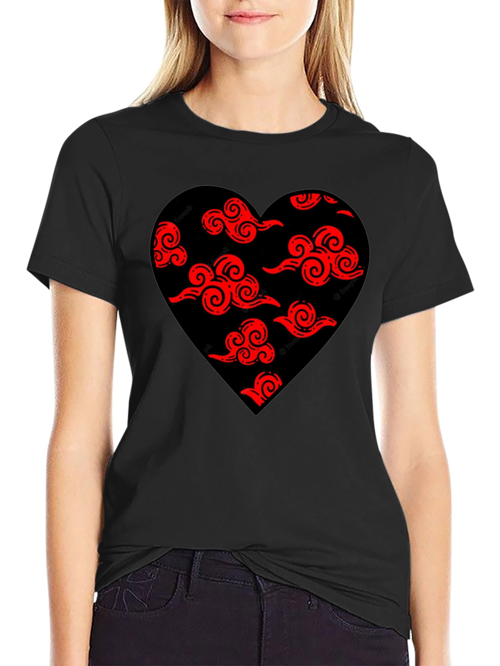 Akatsuki Cloud Heart Black T-Shirt