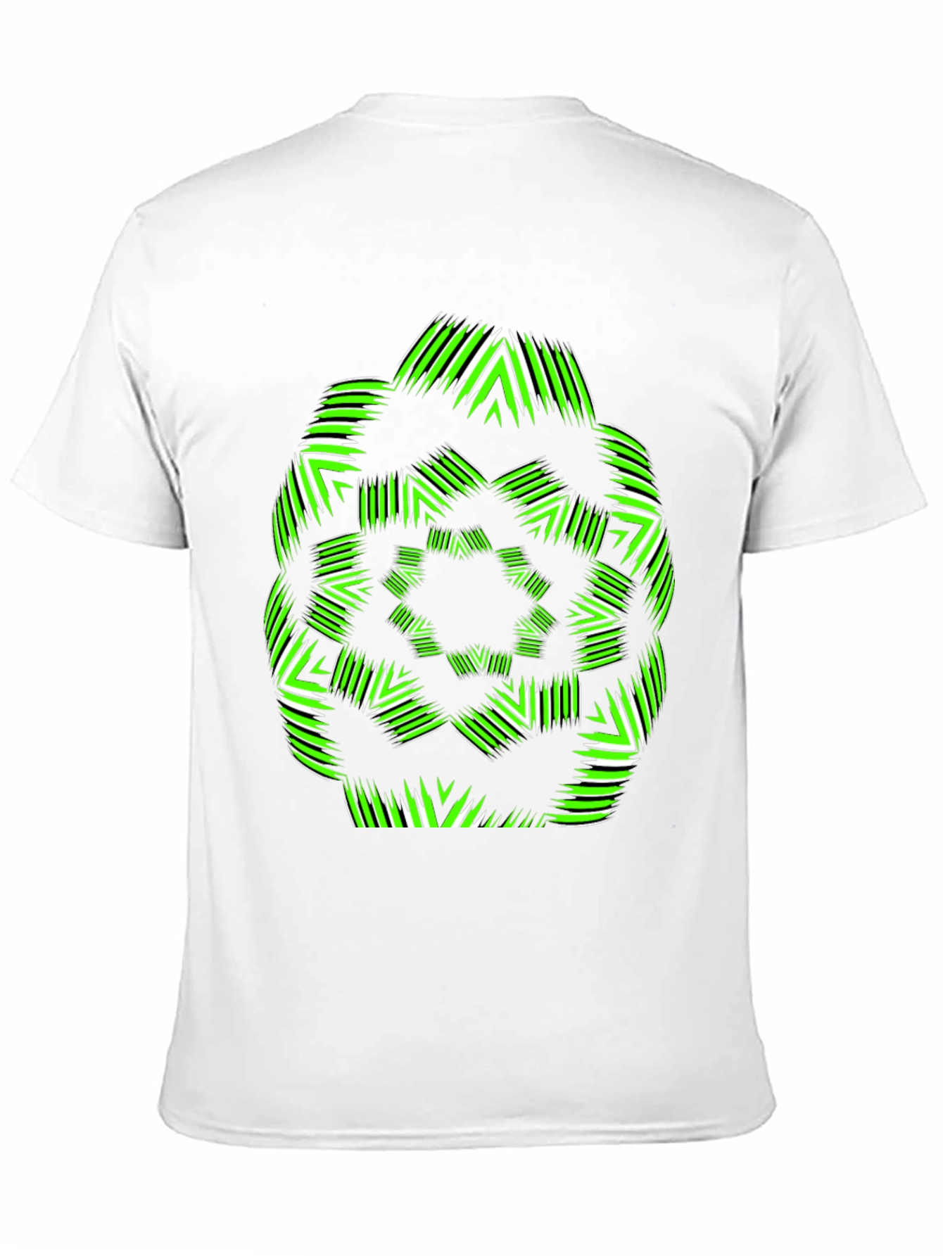 Geometric Green & White Graphic T-Shirt