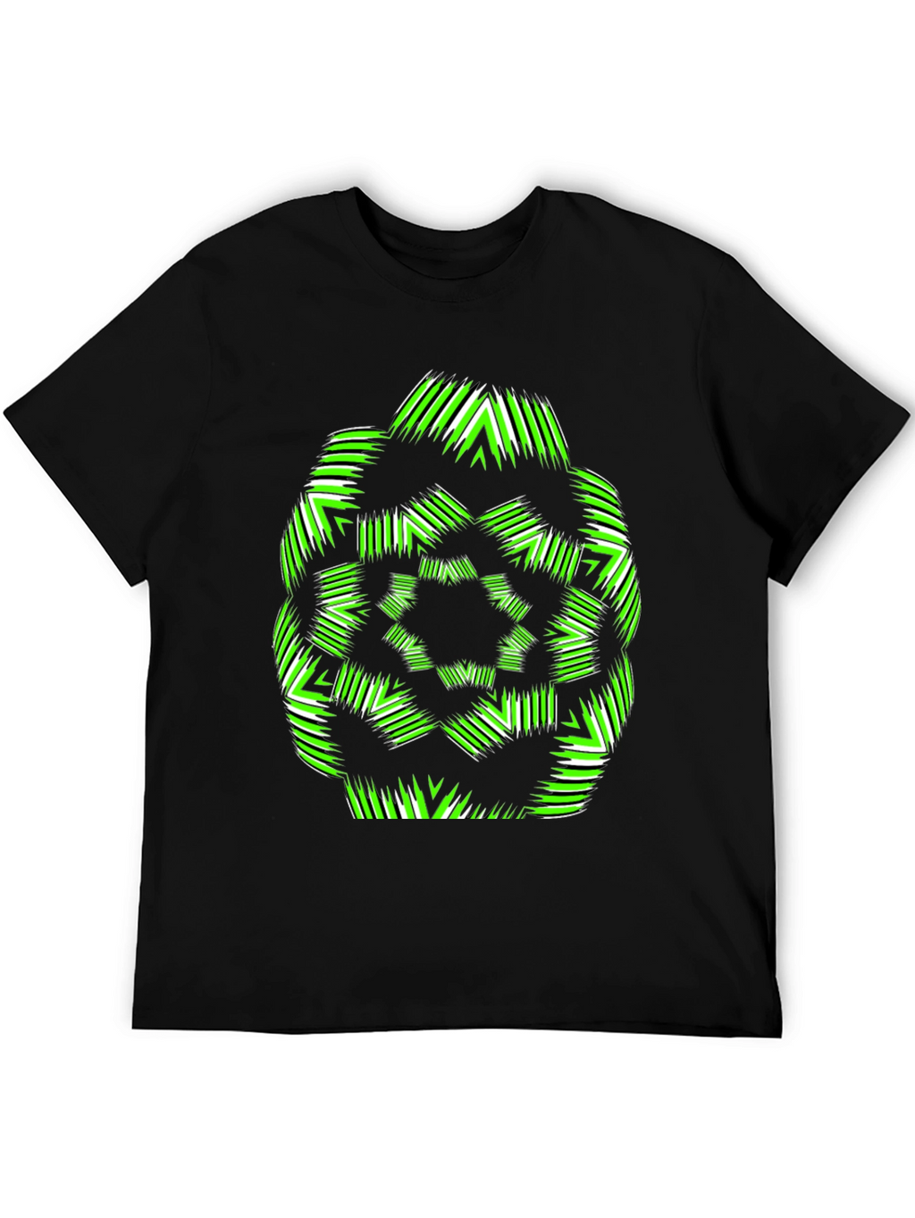 Geometric Green & White Graphic T-Shirt