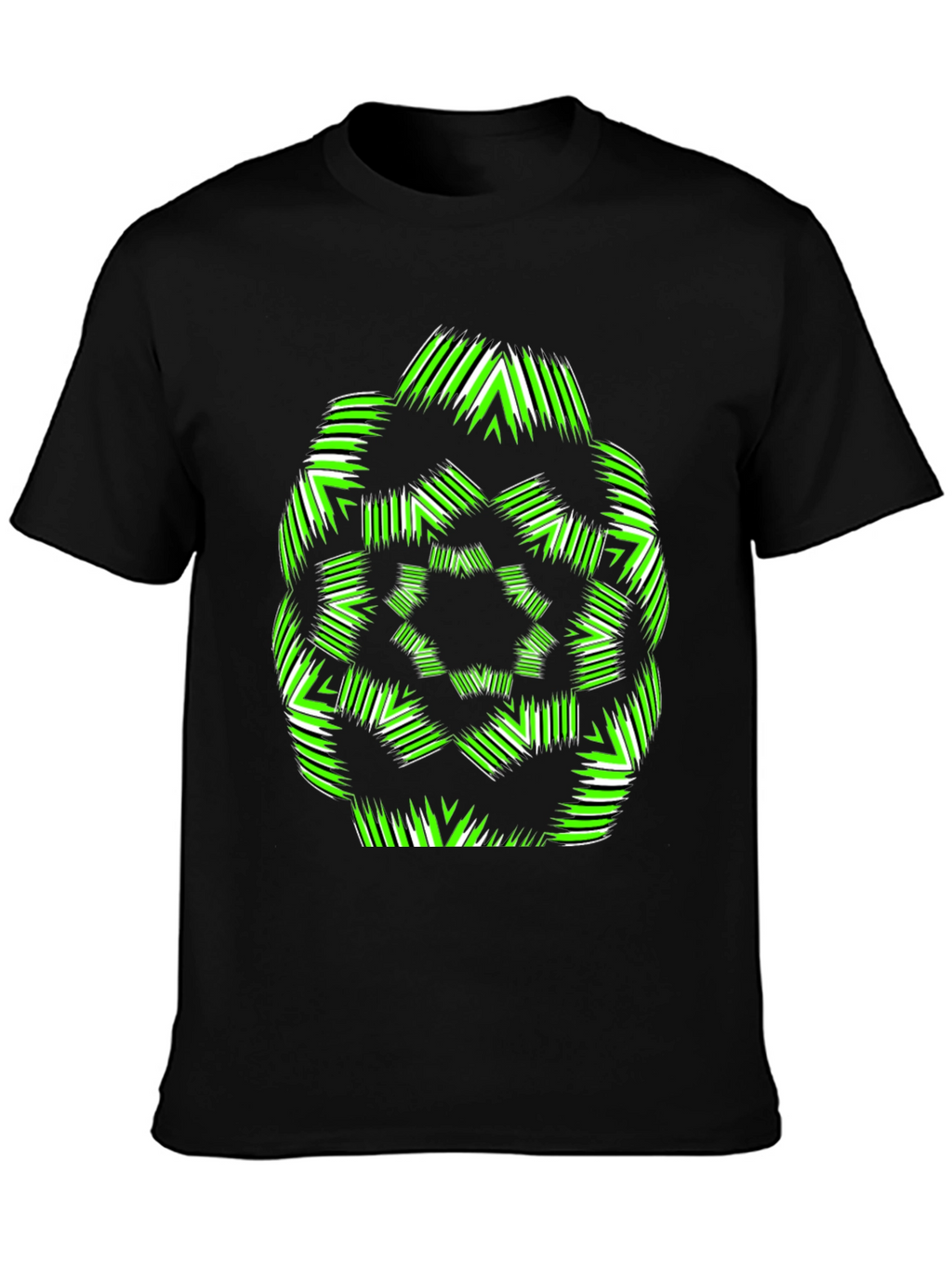 Geometric Green & White Graphic T-Shirt