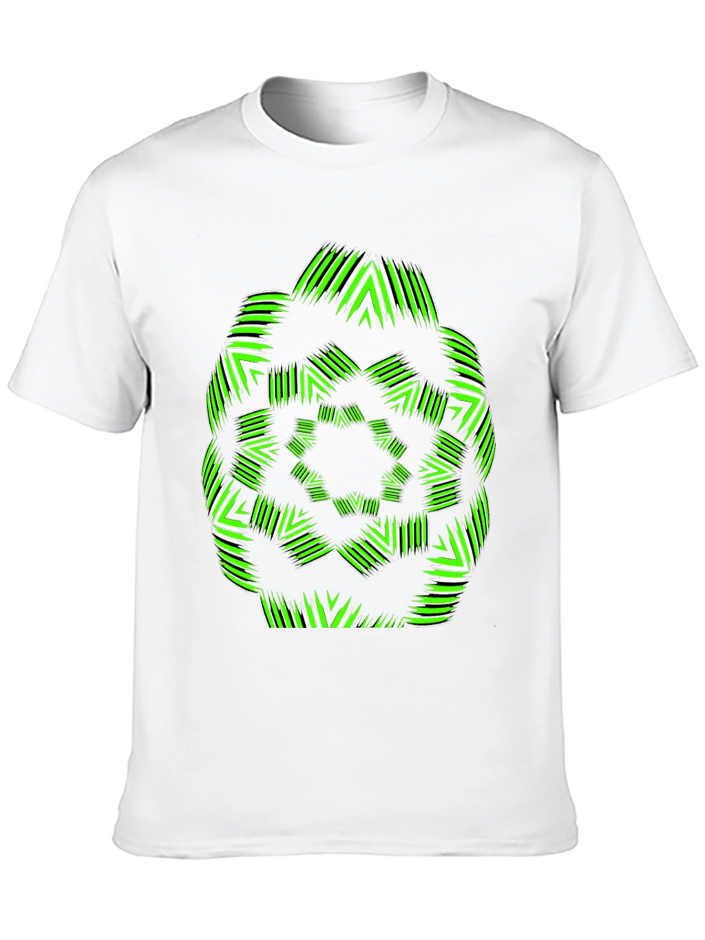 Geometric Green & White Graphic T-Shirt