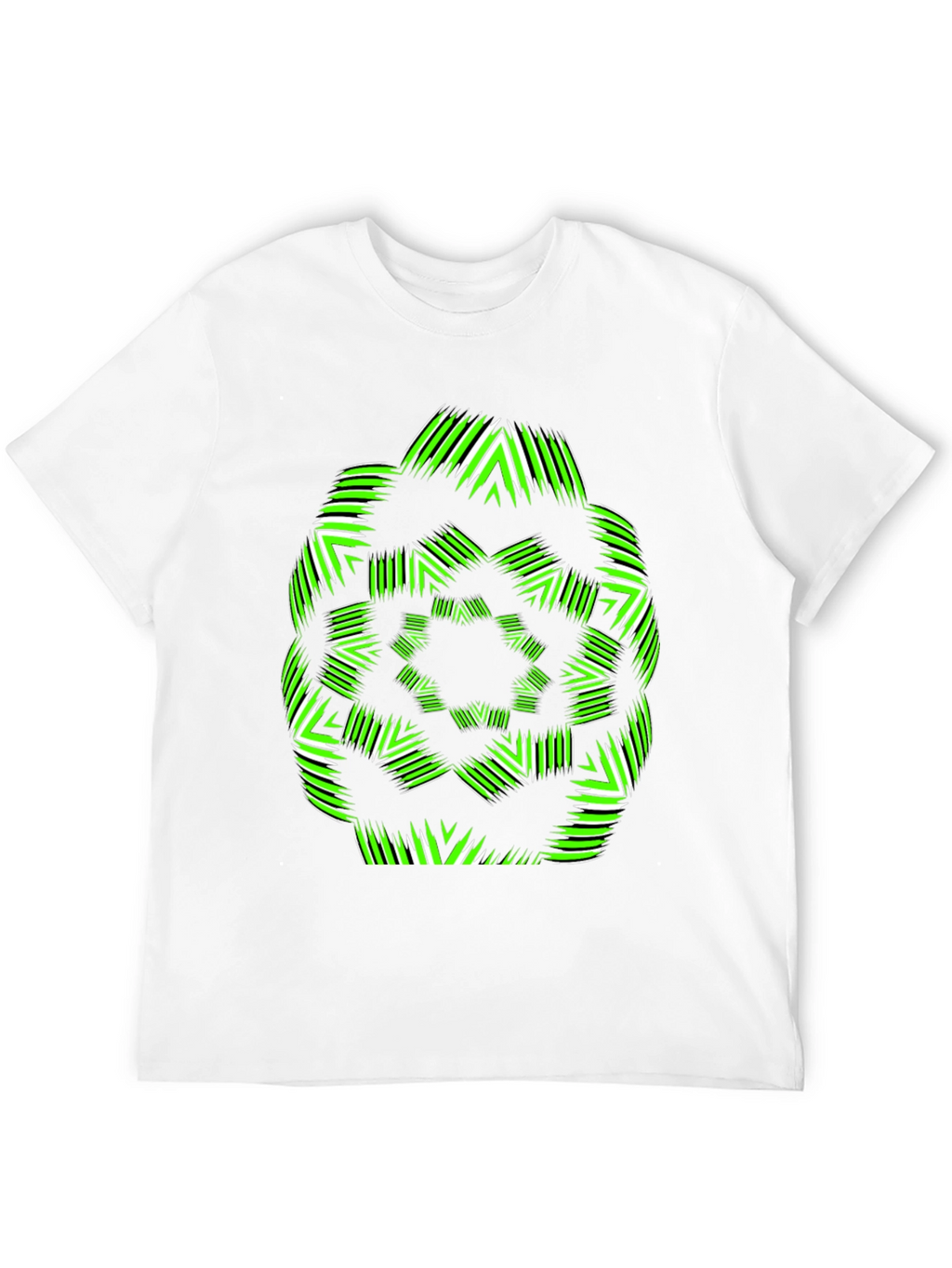 Geometric Green & White Graphic T-Shirt