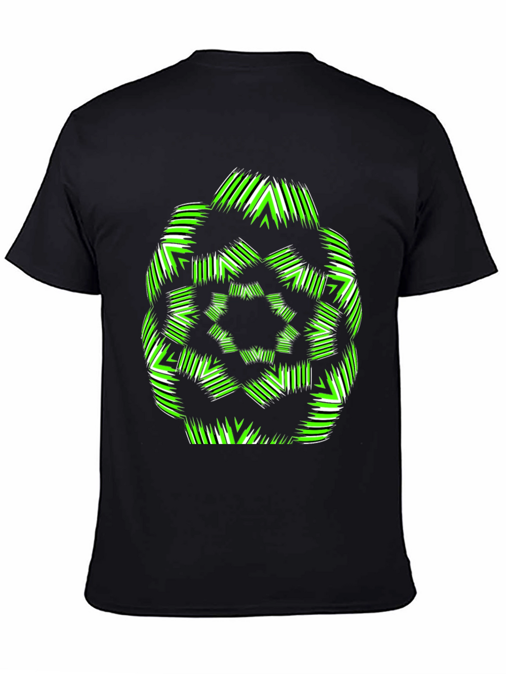 Geometric Green & White Graphic T-Shirt