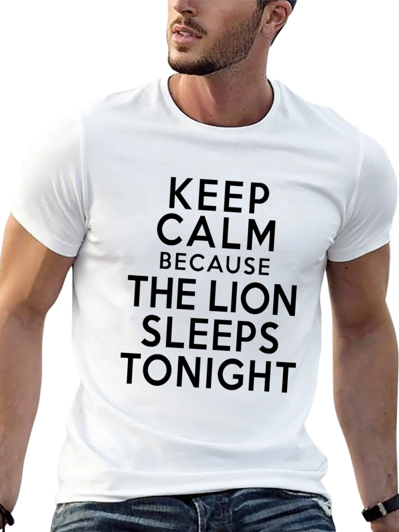 Keep Calm Lion Sleeps Tonight Black Graphic Tee